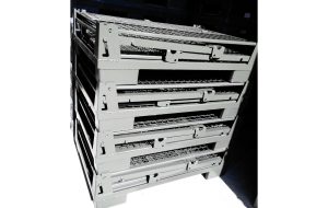 Metalowa składana skrzyniopaleta typu Gitterbox 1240x835x970 mm