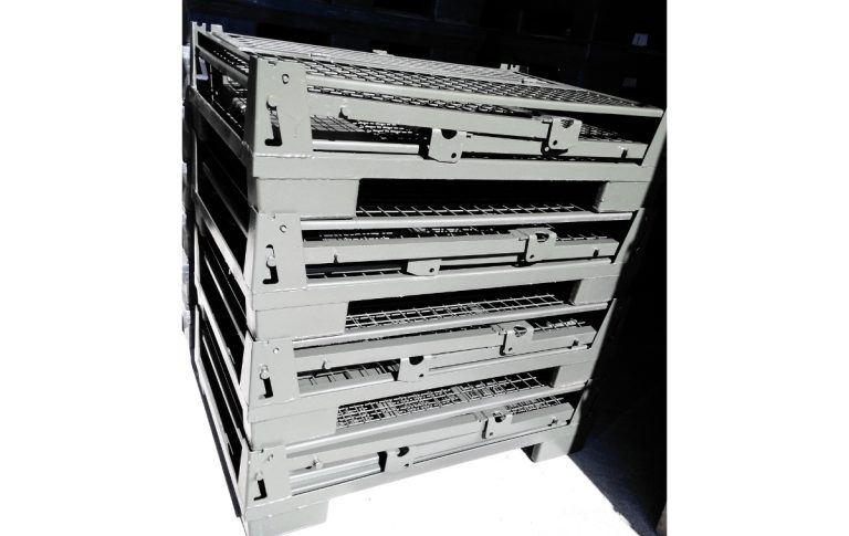 Metalowa składana skrzyniopaleta typu Gitterbox 1240x835x970 mm